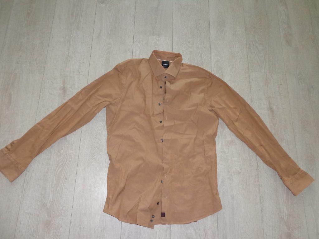 bruine herenoverhemd van Strellson, maat 41, Kleding | Heren, Overhemden, Ophalen of Verzenden, Zo goed als nieuw, Bruin, Halswijdte 41/42 (L)