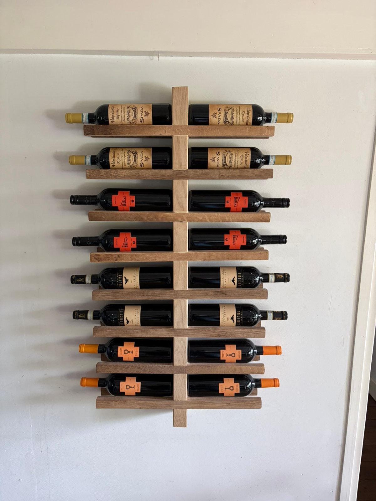 Handgemaakt Massief Eikenhouten wijnrek, Huis en Inrichting, Ophalen, Nieuw, Hout
