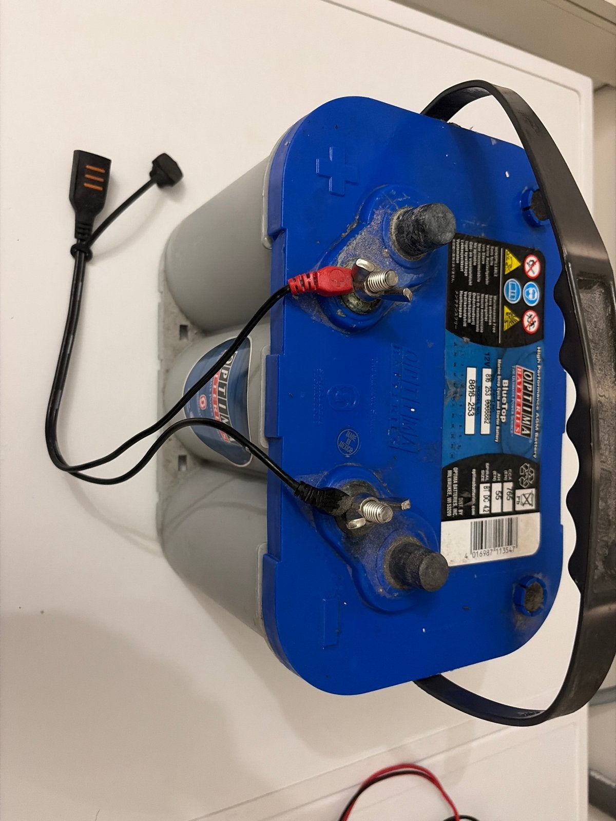 Optima BlueTop 55Ah accu met Ctek MXS 5.0 acculader, Ophalen, Gebruikt, Universele onderdelen
