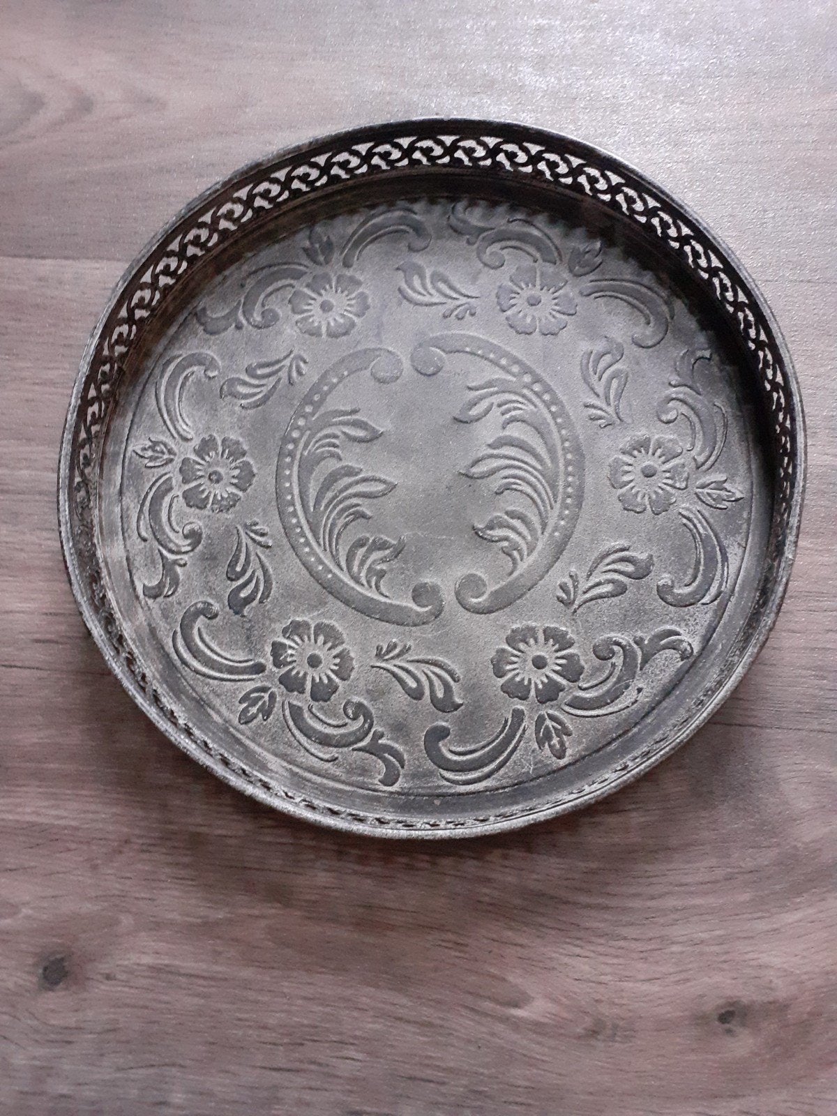 Dienblad, decoratie, 25,5 cm, Ophalen of Verzenden, Nieuw, Rond, Metaal
