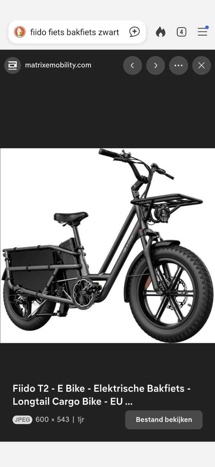 Fiido T2 Elektrische Bakfiets - Longtail Cargo E-Bike, Ophalen, Zo goed als nieuw, 4 kinderen of meer