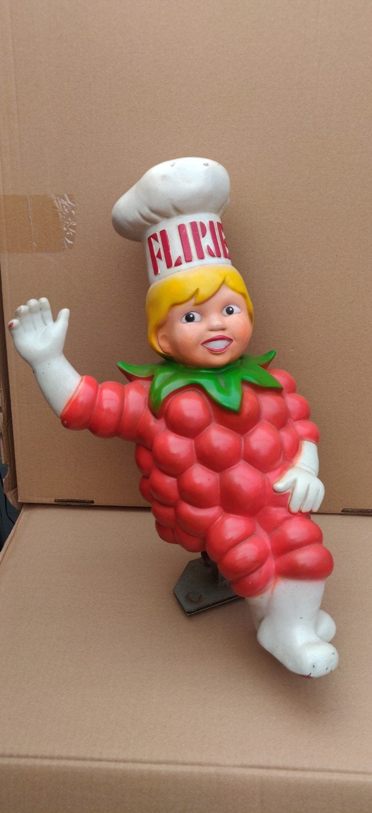 Flipje vrachtwagen mascotte, Ophalen, Reclamebord
