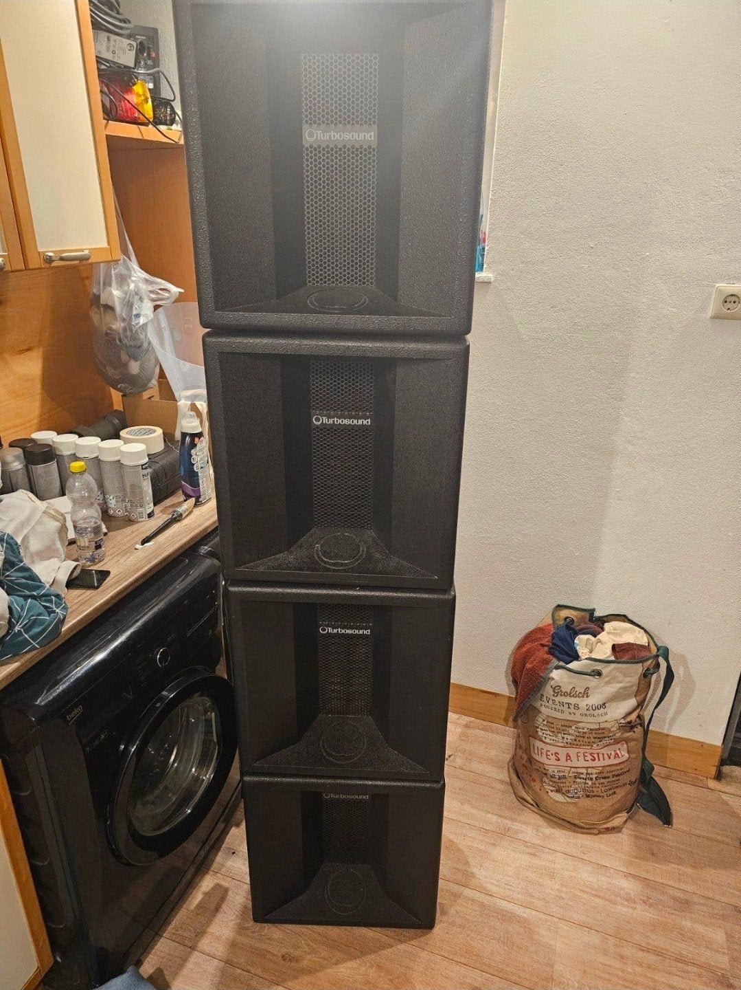 Turbosound TMS high hoorngeladen topkast PA speaker, Ophalen, Zo goed als nieuw, Overige merken