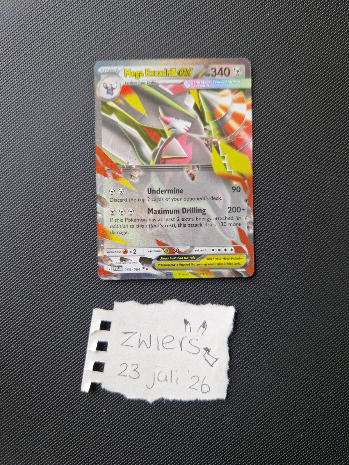 Mega Excadrill EX | Pokemon kaart | NM | Engels, Ophalen of Verzenden, Nieuw, Losse kaart, Foil