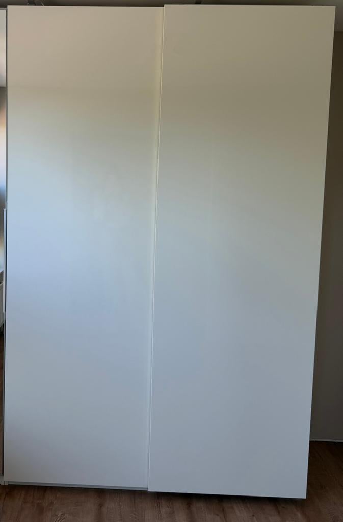 IKEA PAX kast met Hadvik hoogglans witte schuifdeuren, Ophalen, Gebruikt, 50 tot 75 cm, 200 cm of meer