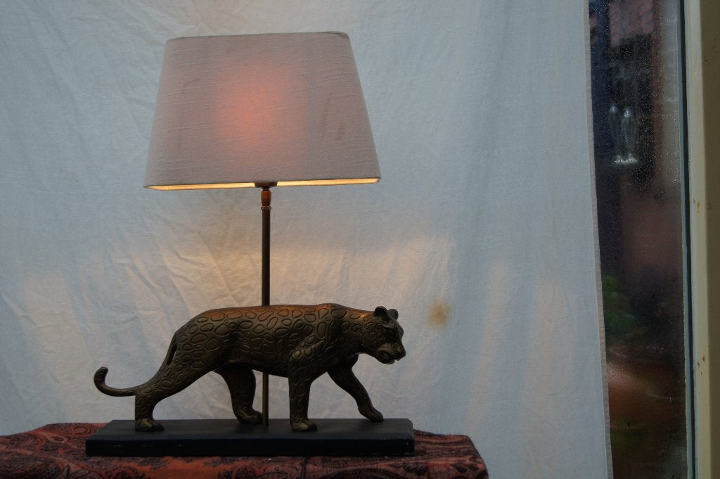 Leopard lamp op een sokkel, Ophalen of Verzenden