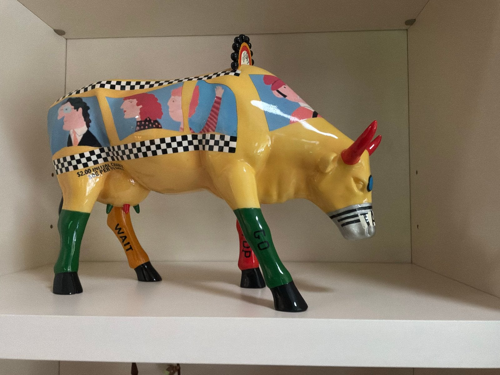 Cowparade Grote Koe - Taxi thema, Kunststof, Ophalen of Verzenden, Zoogdier, 20 - 50 cm