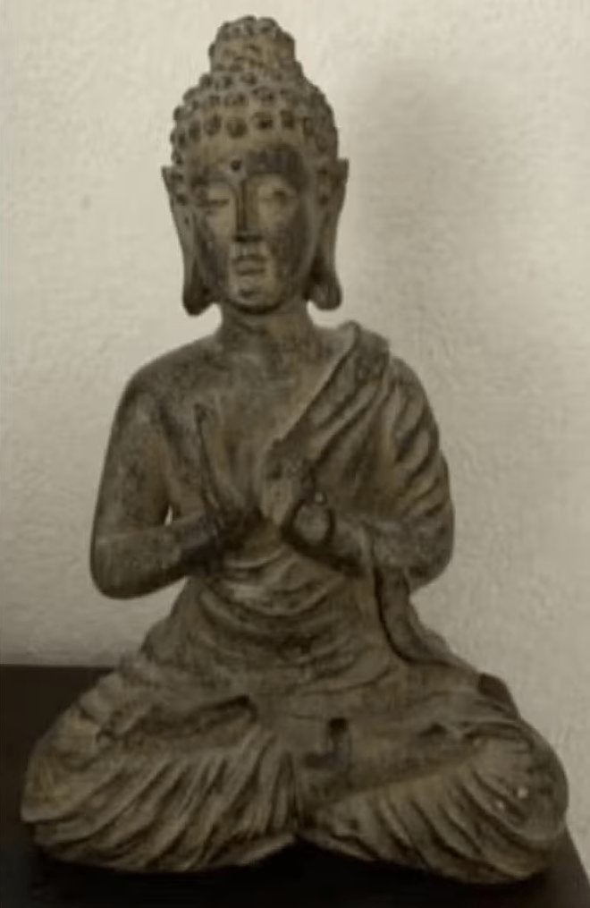 Zittende boedha, boeddha, boeda, buddha kunsthars; 18*8*12, Ophalen of Verzenden, Zo goed als nieuw