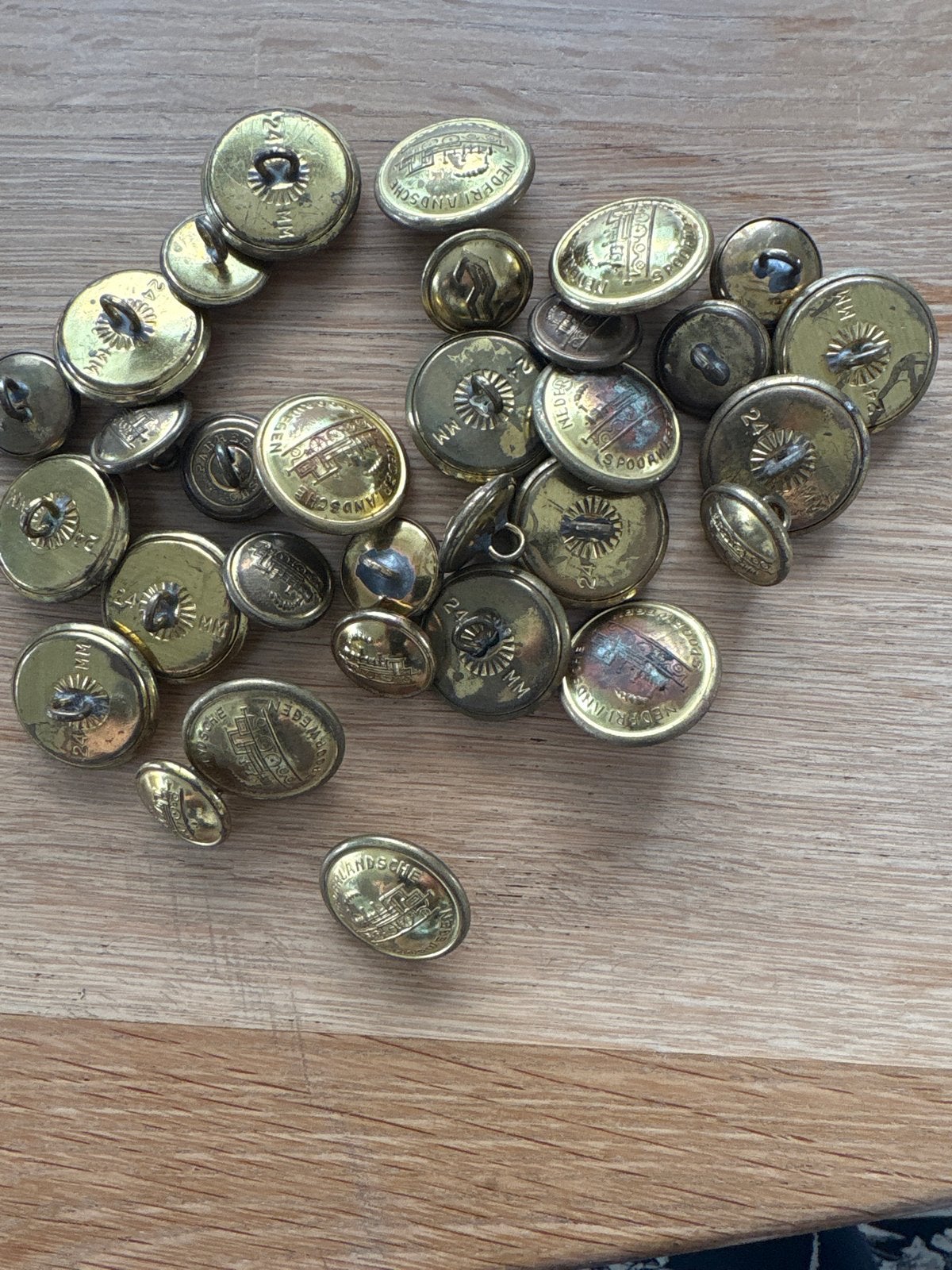Vintage NS Spoorwegen Koperen Knoppen - Diverse Maten, Ophalen of Verzenden, Overige materialen, Nederland