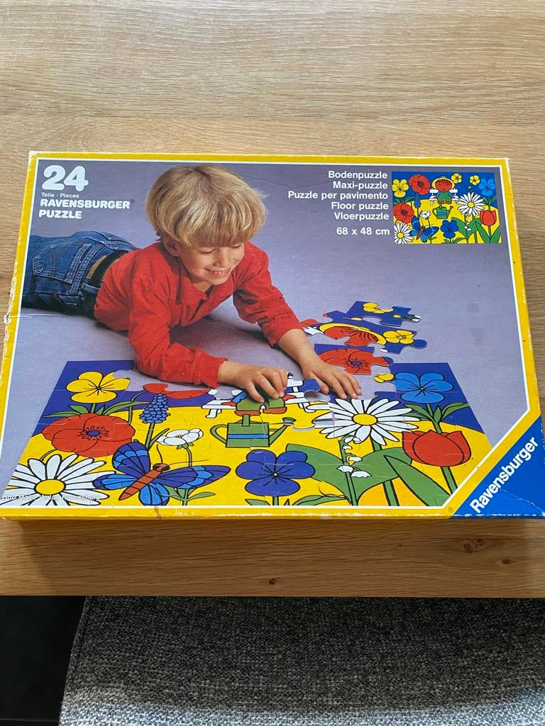 Ravensburger vloerpuzzel 24 stukjes - Bloementuin, Ophalen of Verzenden, 10 tot 50 stukjes, Gebruikt