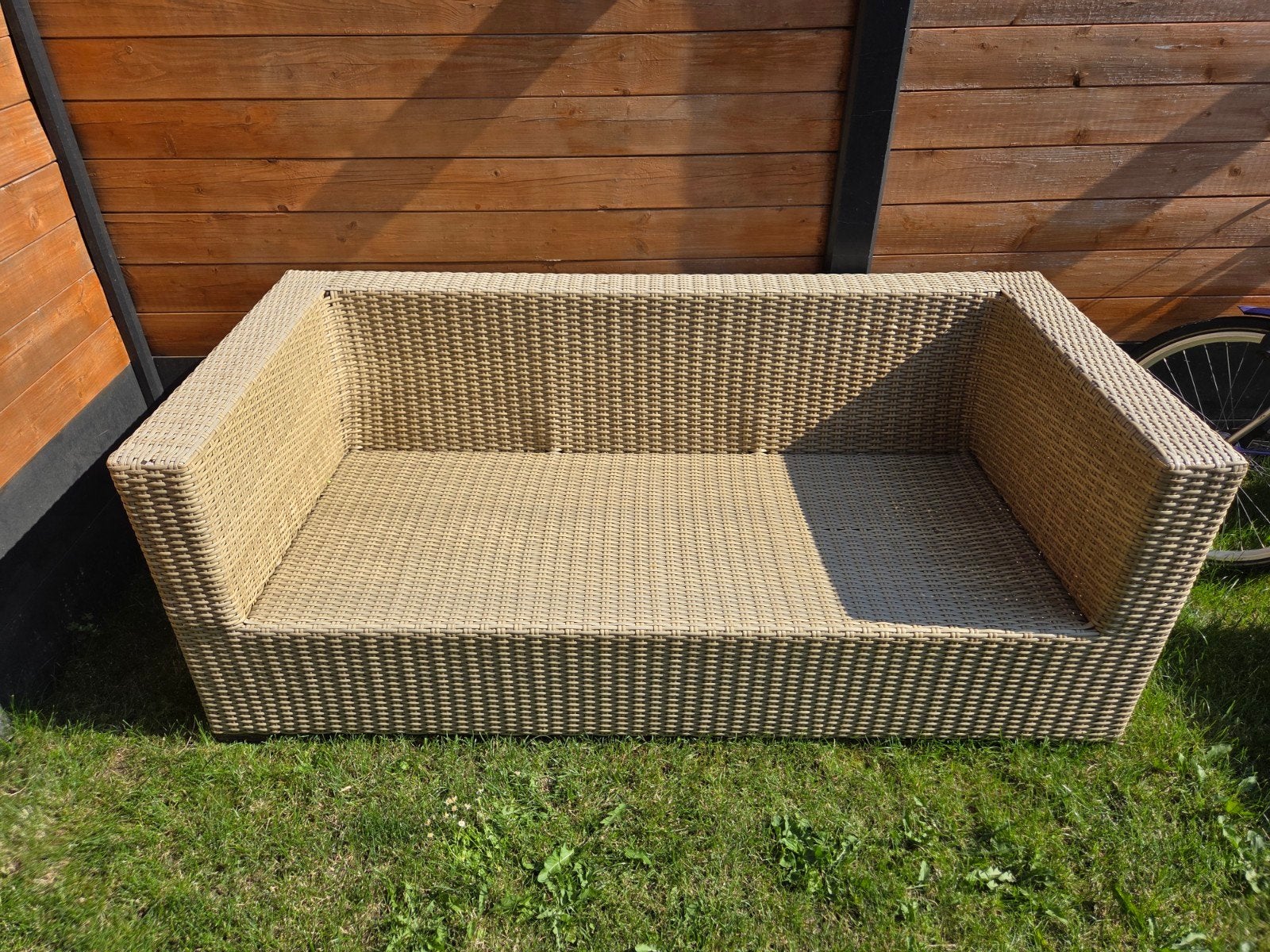 Wicker Loungeset met Kussens, Tuin en Terras, Ophalen, 4 zitplaatsen, Gebruikt, Loungeset