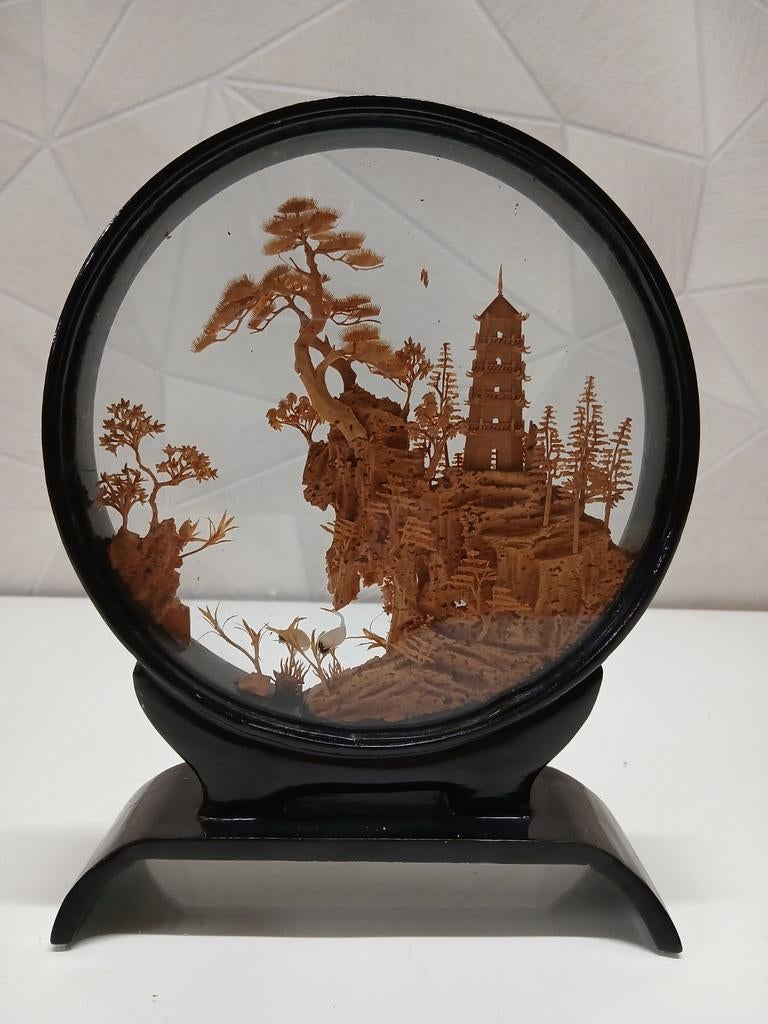 Chinees kurk-diorama, Ophalen of Verzenden