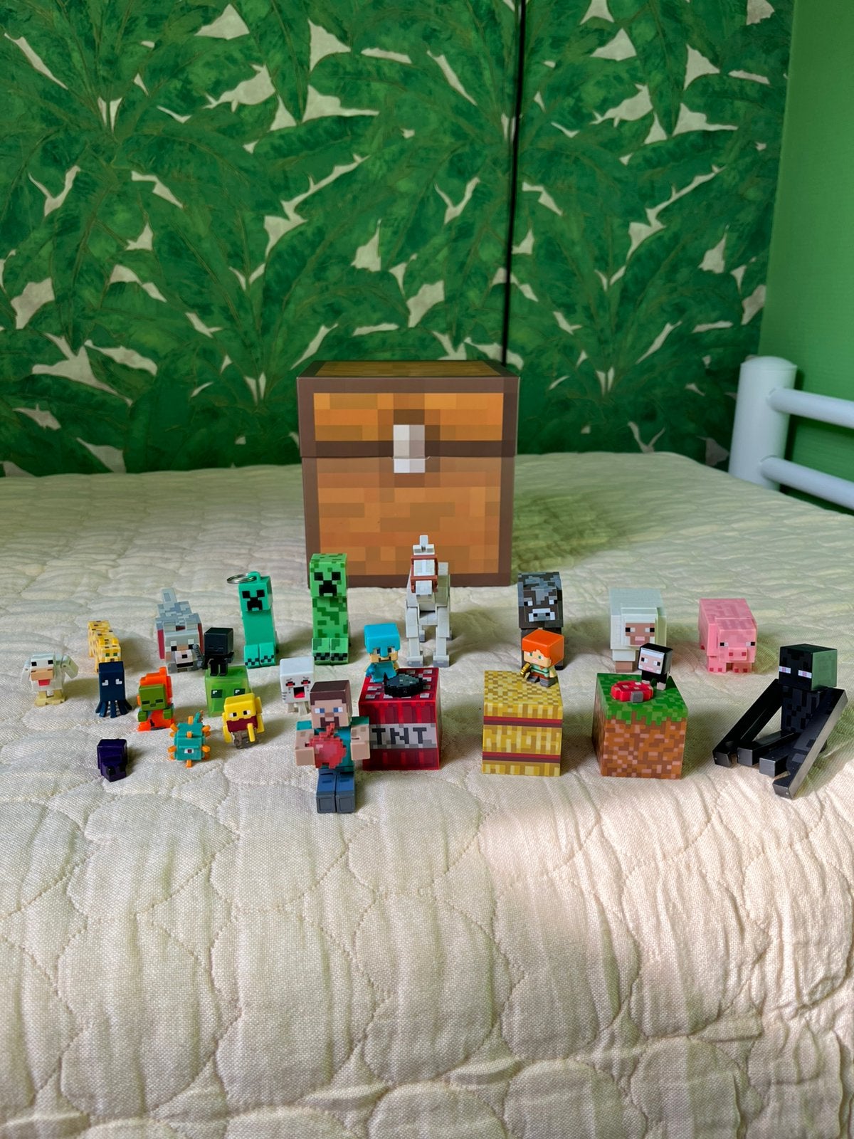 Minecraft speelgoed set met opbergkist, Ophalen of Verzenden, Zo goed als nieuw, Jongen of Meisje