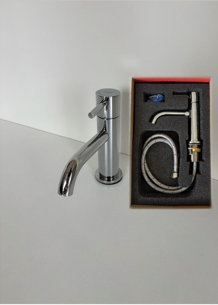 Nieuwe luxe wastafelkraan laag | Chroom | Nieuw in doos, Info@regn.nl, Vreebergen 5, 9403 ET Assen, Regn, Nieuw