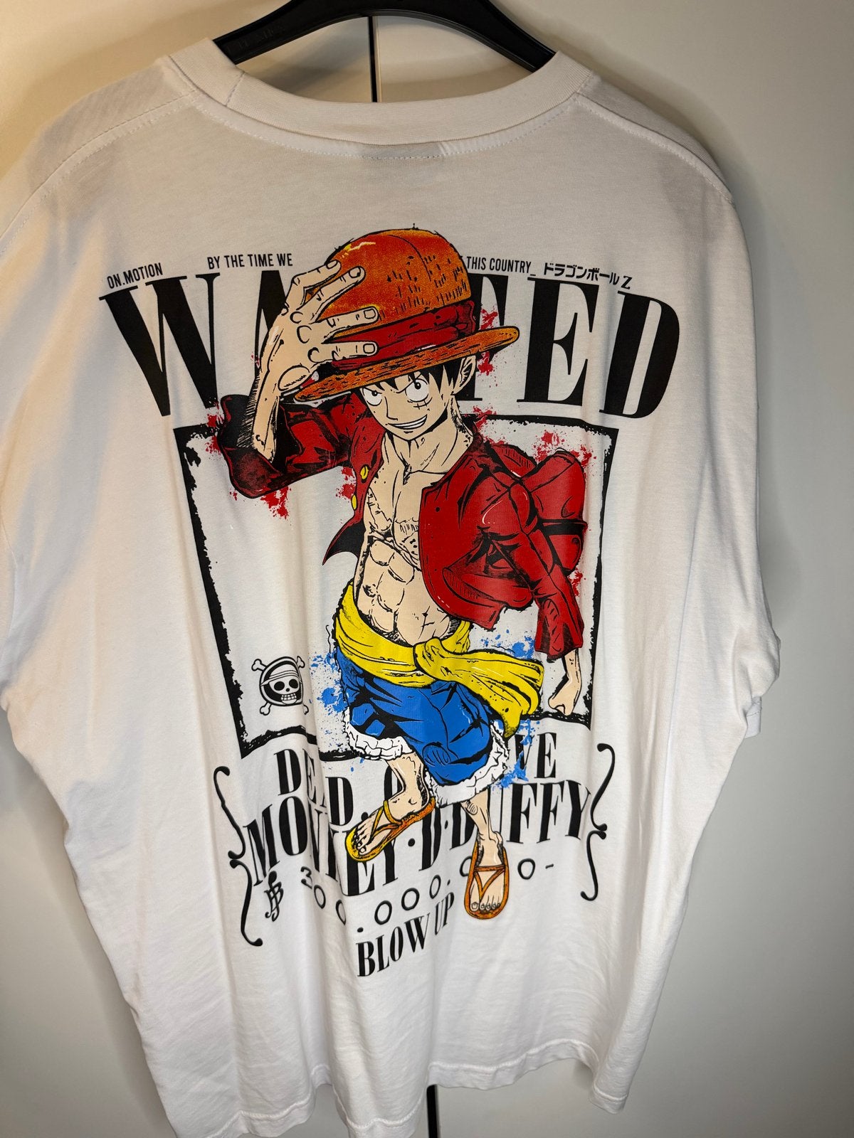 One Piece Monkey D. Luffy T-shirt XXL, Ophalen of Verzenden, Gedragen, Overige maten, Wit