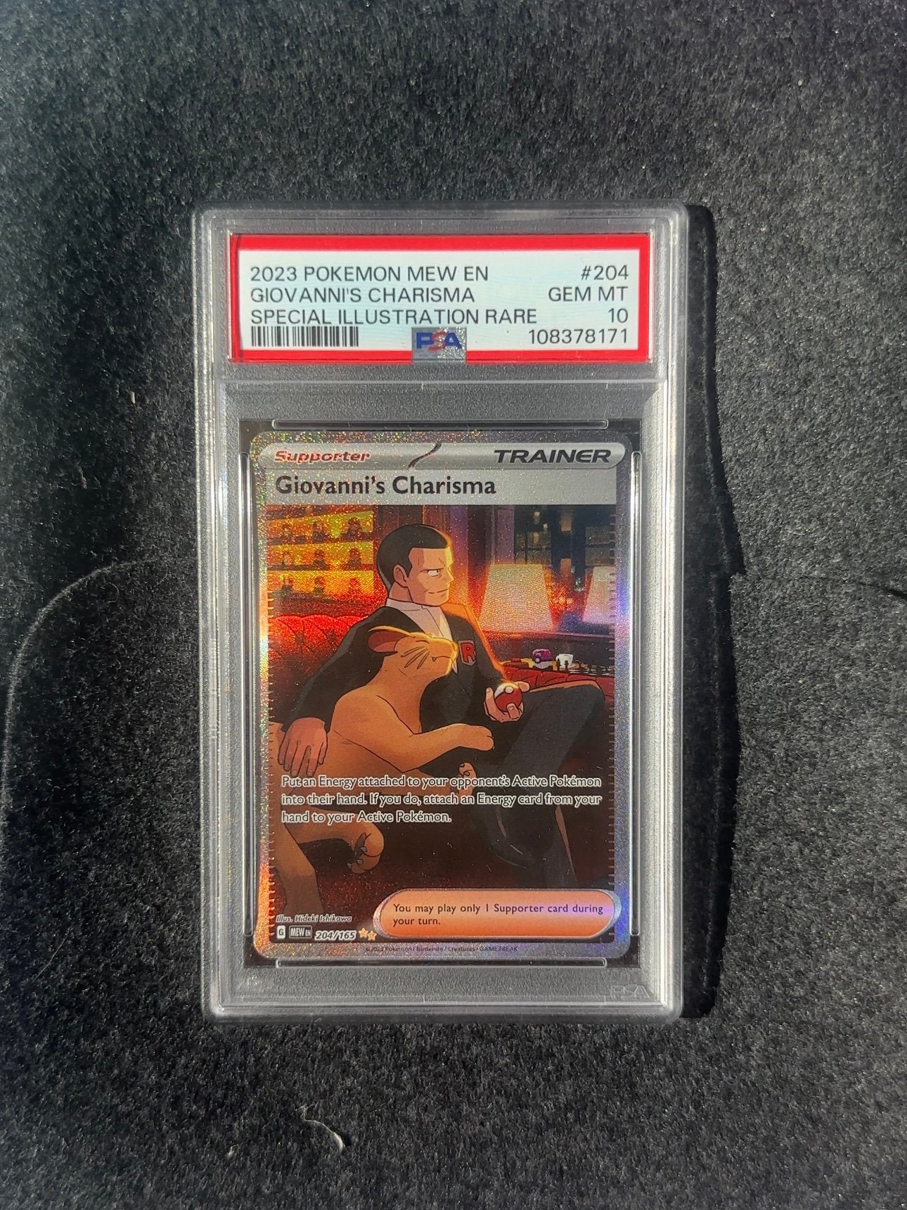 Giovanni’s Charisma 204 PSA 10 | Pokemon 151 | Ruil Mogelijk, Ophalen of Verzenden, Zo goed als nieuw, Foil