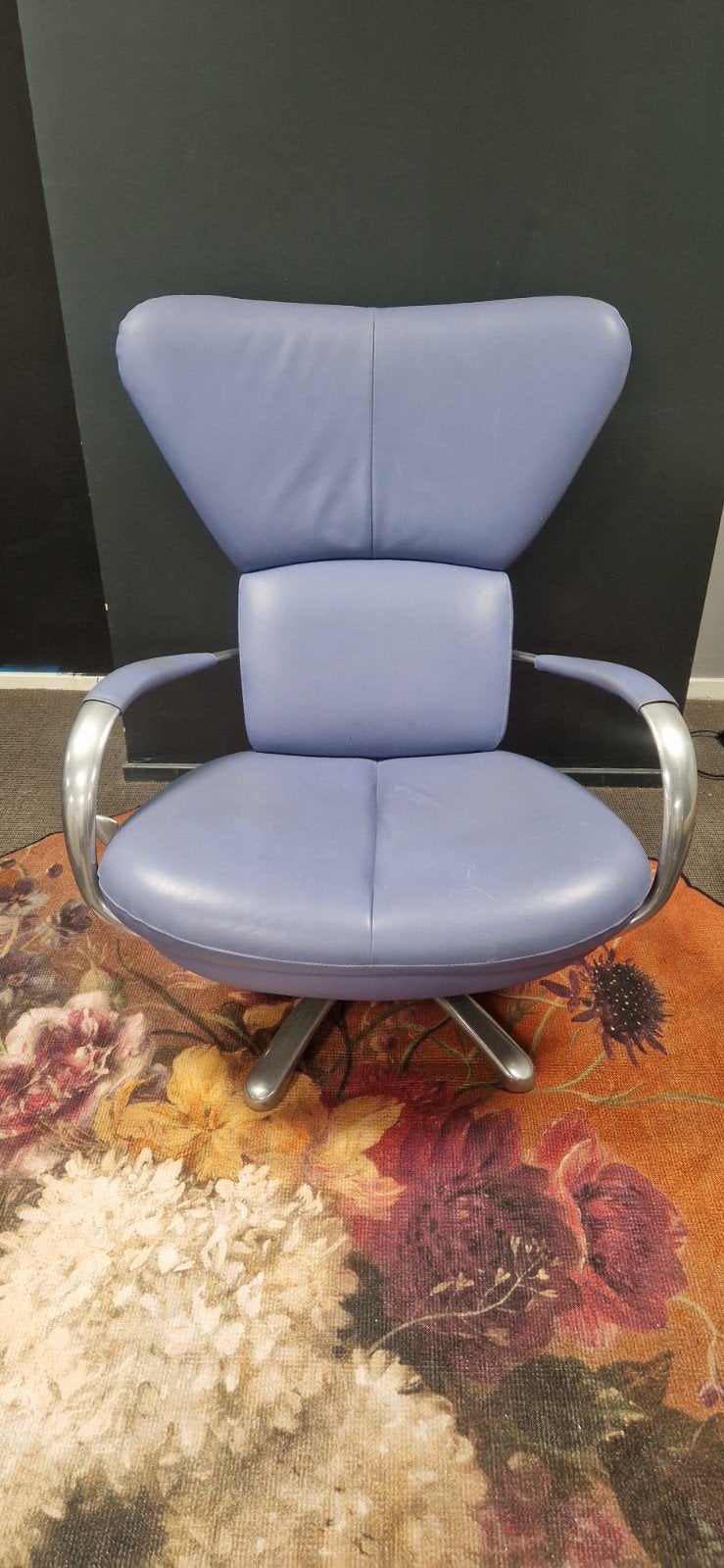 Leolux Formi draaifauteuil, Ophalen, Gebruikt, 50 tot 75 cm, Leer
