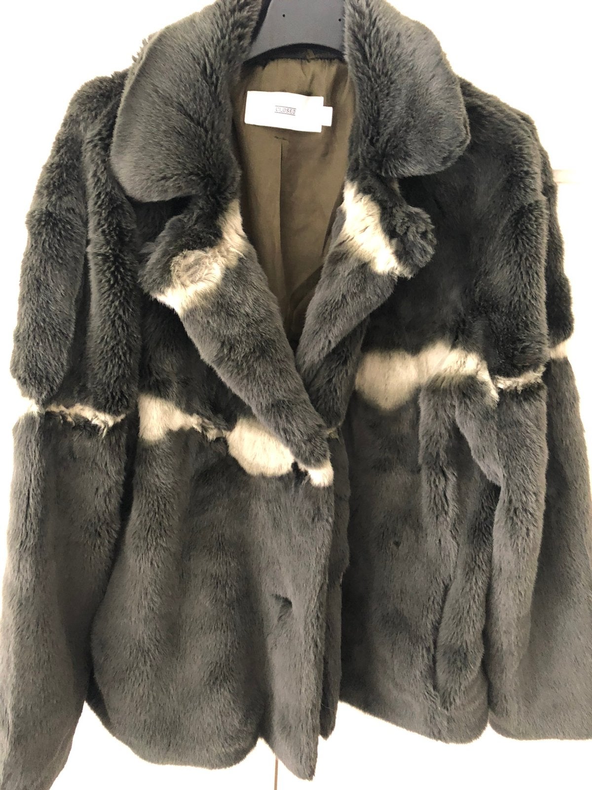 Te koop: bontjas, Closed, maat M, Ophalen of Verzenden, Zo goed als nieuw, Maat 38/40 (M), Bruin