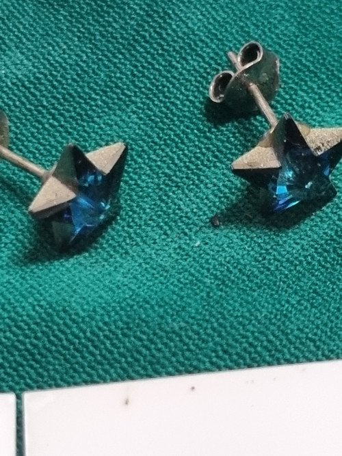 Oorbellen stellen met blauwe steen zilver no608, swarovski, Ophalen of Verzenden, 'T Olde Gre-j, Info@toldegrej.nl, Endepoelstraat 20f Didam