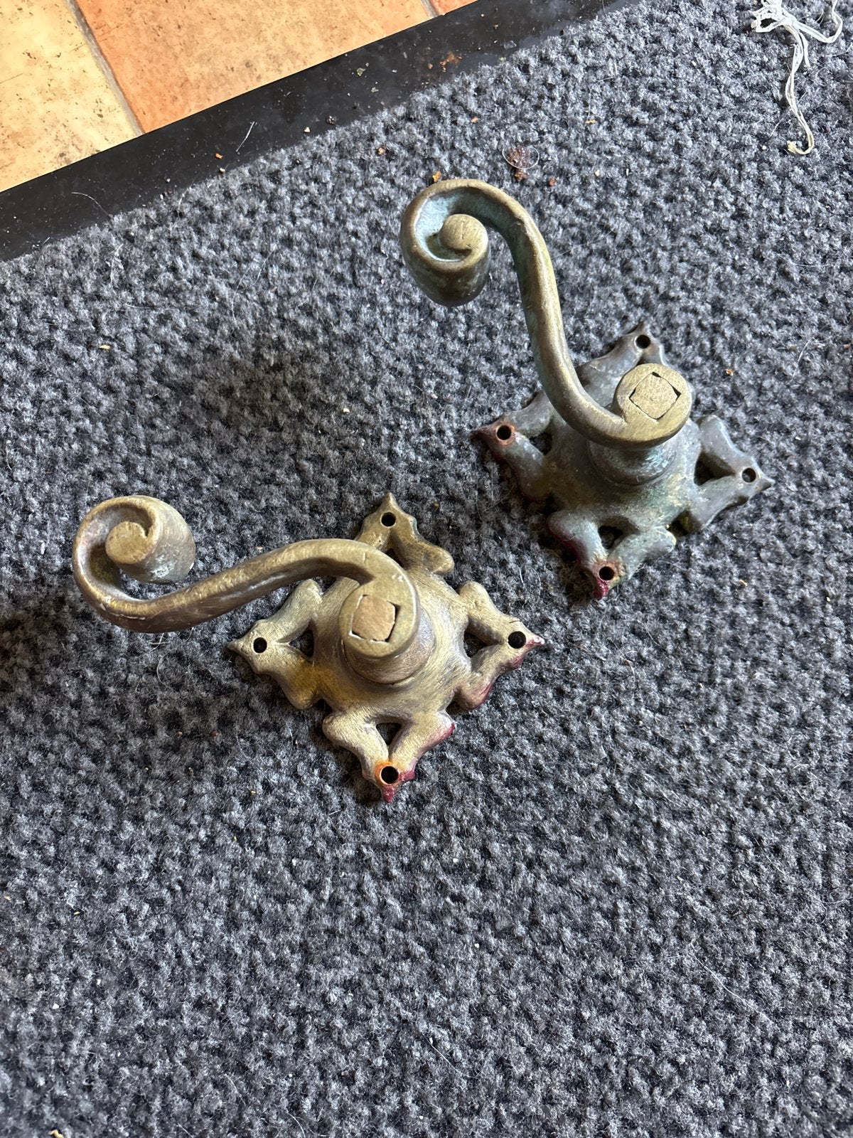 Antieke bronzen deurklinken - Set van 2, Antiek en Kunst, Ophalen