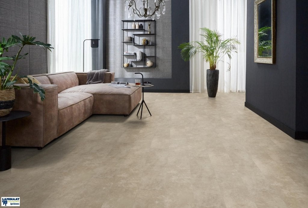 Pvc click tegel Soft Cloud met integreerde ondervloer, 75 m² of meer, Beige, Nieuw, Ophalen of Verzenden