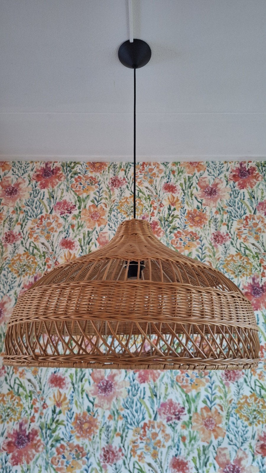 Grote rotan hanglamp, Ophalen, Zo goed als nieuw, Natuurlijk materiaal