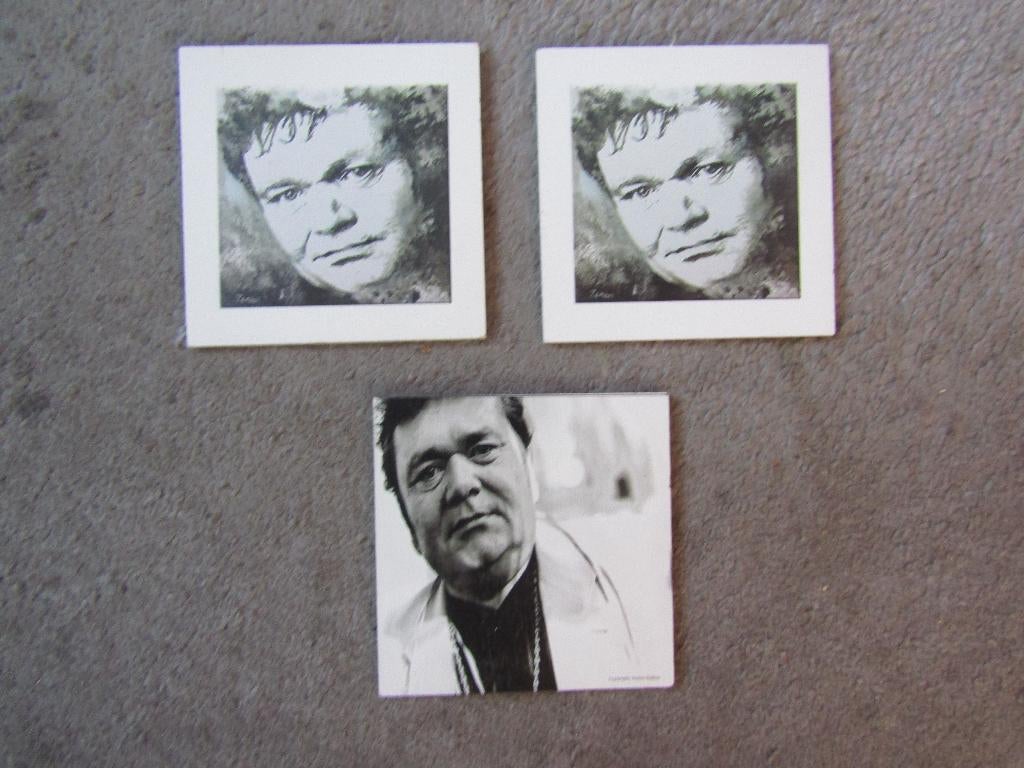 3 Onderzetters: Andre Hazes van hout, Huis en Inrichting, Ophalen of Verzenden, Gebruikt, Glas of Kopje