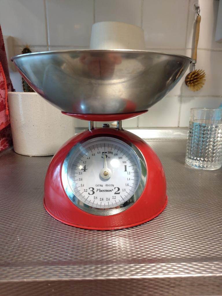 Retro keukenweegschaal, Witgoed en Apparatuur, Weegschalen, Keukenweegschaal, Ophalen of Verzenden, Gebruikt, Minder dan 10 kg