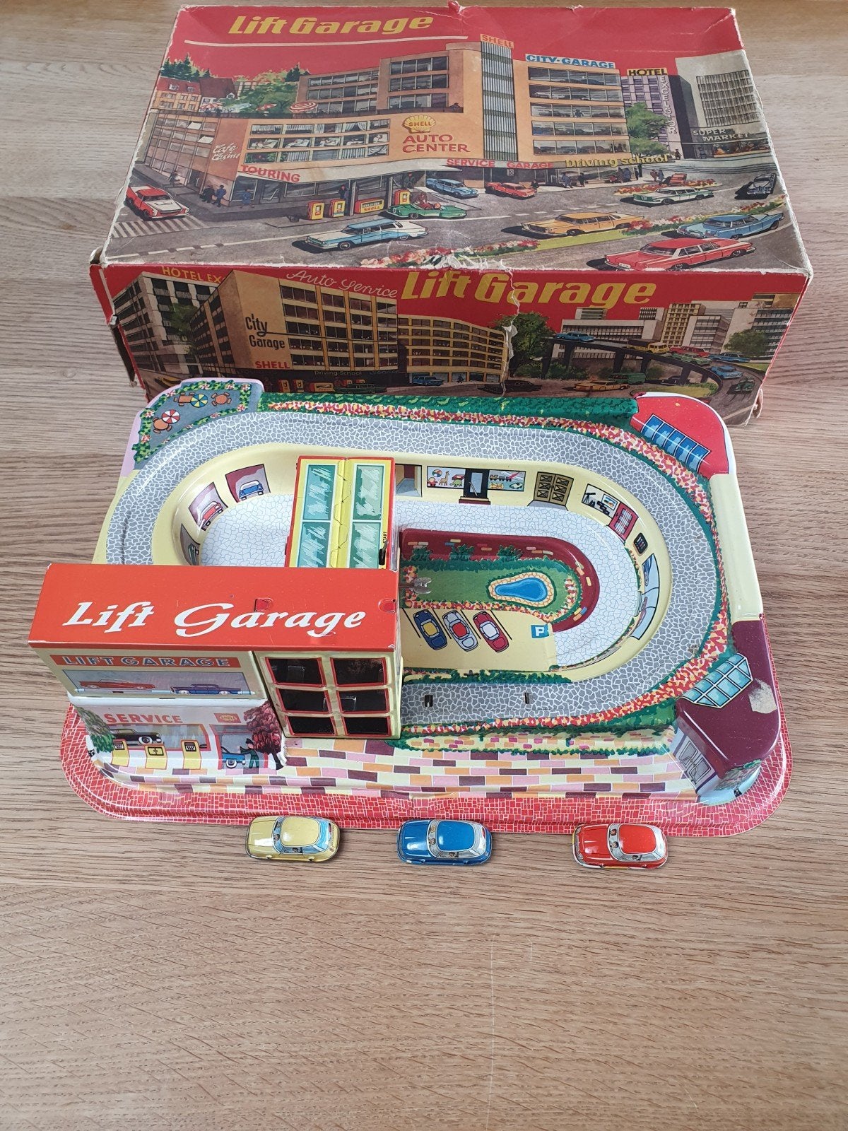 Technofix 308 lift garage jaren '60 met 3 auto's, Verzamelen, Ophalen of Verzenden, Gebruikt