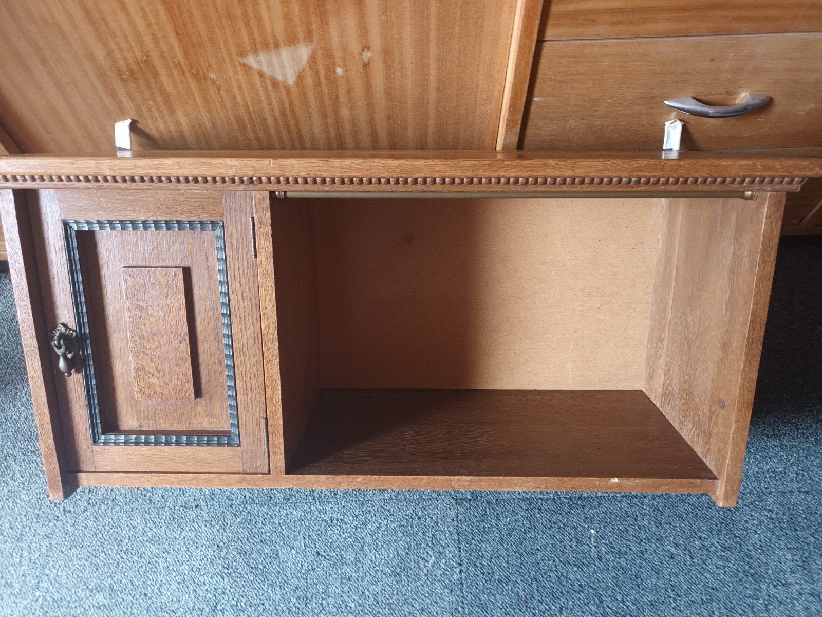 set van drie Vintage eikenhouten kasten Amsterdamse School, Ophalen