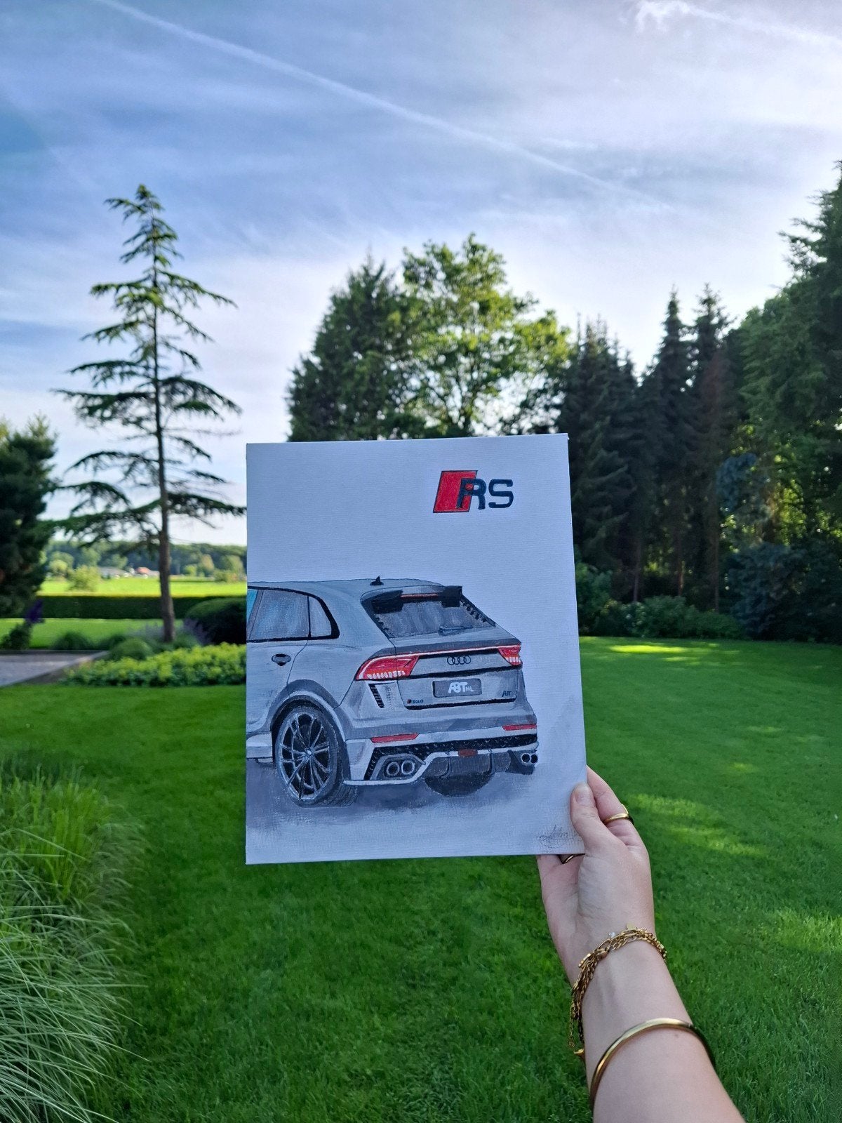 Handgeschilderd Audi RSQ8 Schilderij, Ophalen of Verzenden, Voertuigen