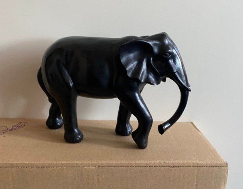 Mooi Olifant Beeld / zwart 18 x 13 cm, Verzenden, Zo goed als nieuw, Dier