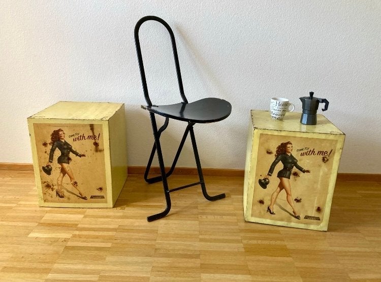 Klapstoel Dafne Design Gastone Rinaldi voor Thema, 1970s, Huis en Inrichting, Stoelen, Ophalen, Gebruikt, Zwart, Eén