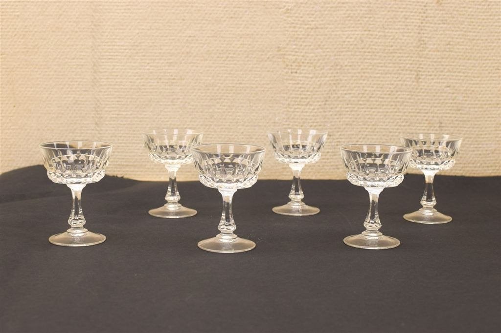 6 stuks champagneglazen 45805, Gebruikt, Ophalen of Verzenden, Bord(en), Overige stijlen