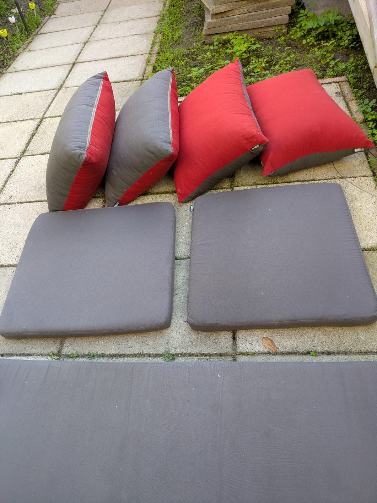 Kuszzz tuinkussens set: zit- en leunkussens, Ophalen, Gebruikt