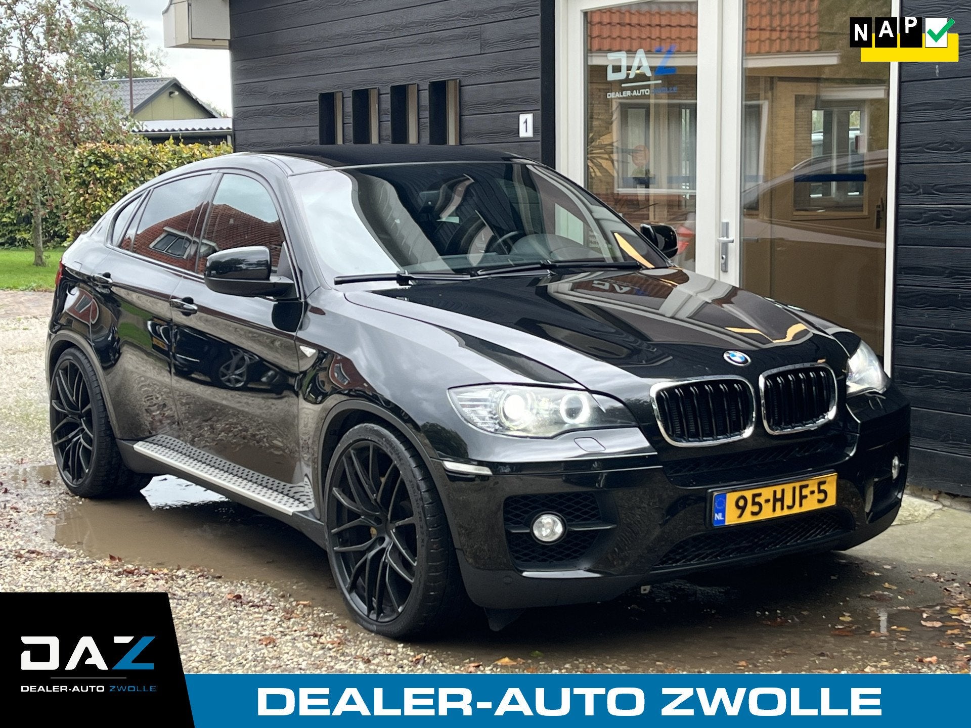 BMW X6 xDrive50i High Executive Aut/Ecc/Leer/Navi/NL auto, Auto's, Zwart, Bedrijf, Vierwielaandrijving, 408 pk