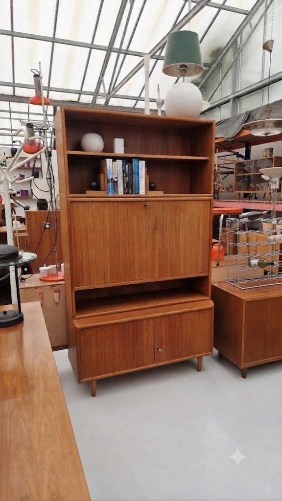 Vintage hoge wandkast van WKmobel, 191cm, Huis en Inrichting, Gebruikt, ., Ophalen of Verzenden, 150 tot 200 cm