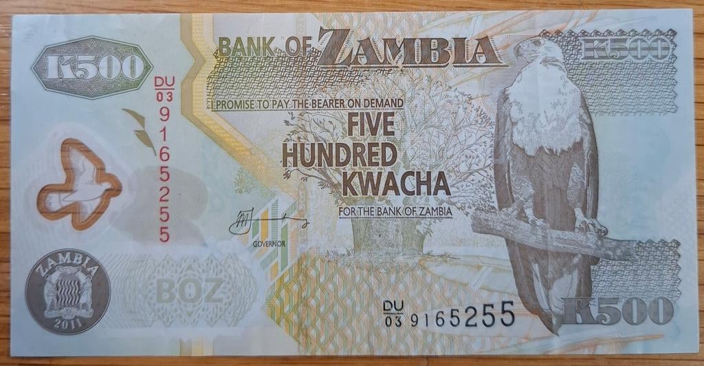103# Zambia 500 Kwacha 2011 P43h, Postzegels en Munten, Bankbiljetten | Afrika, Ophalen of Verzenden, Zambia