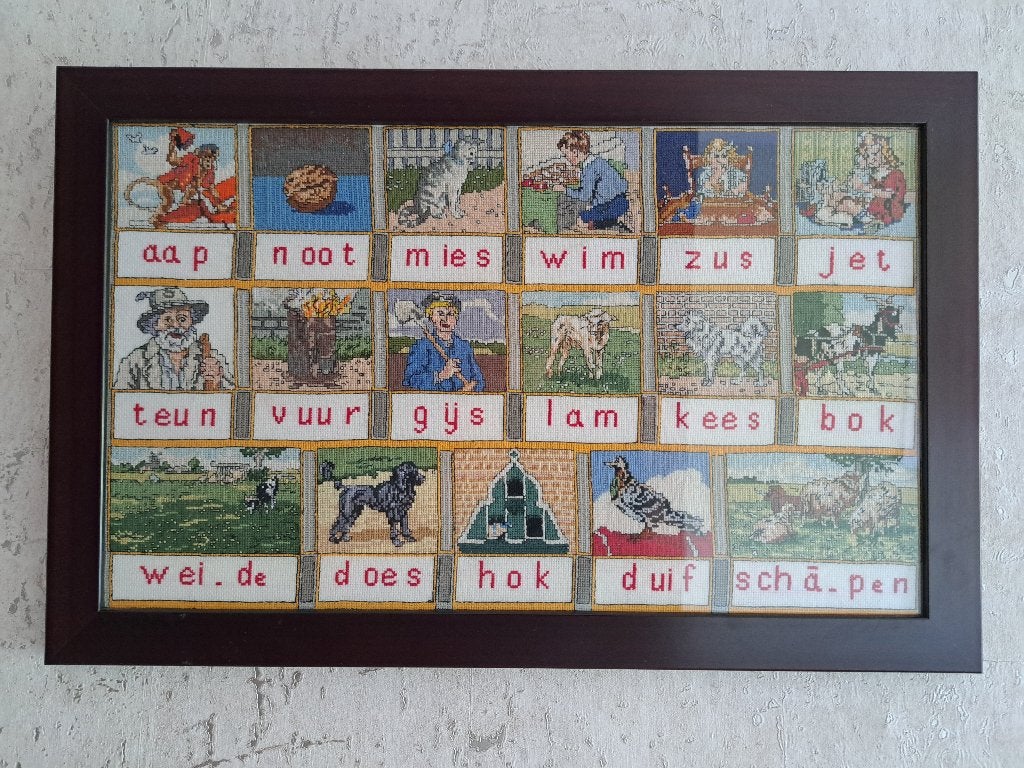 Geborduurde leesplank, Ophalen