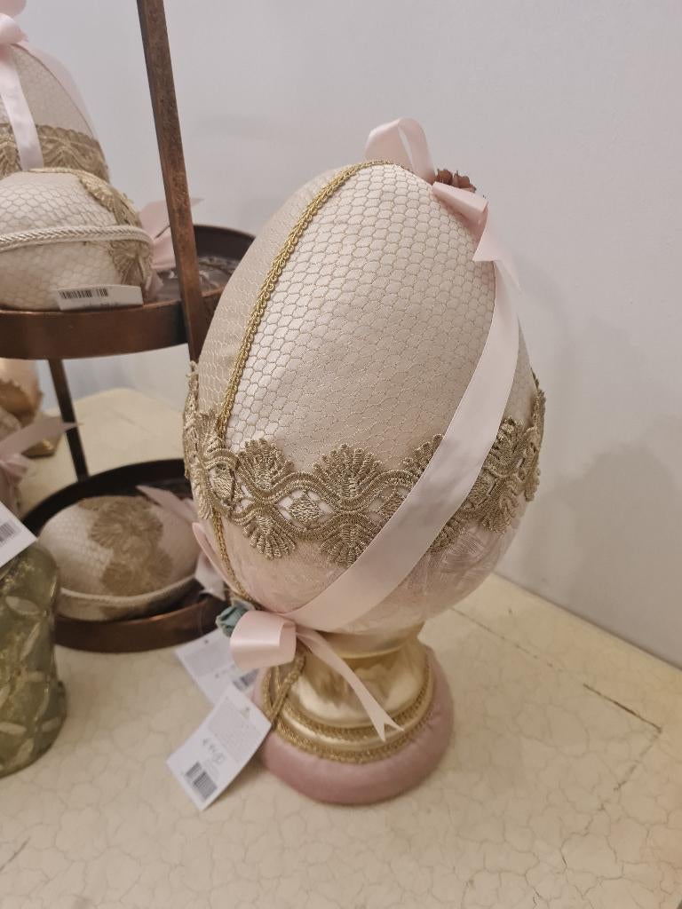 Groot stoffen ei op voet merk Clayre & Eef 38 cm hoog, Diversen, Pasen, Nieuw, Ophalen of Verzenden