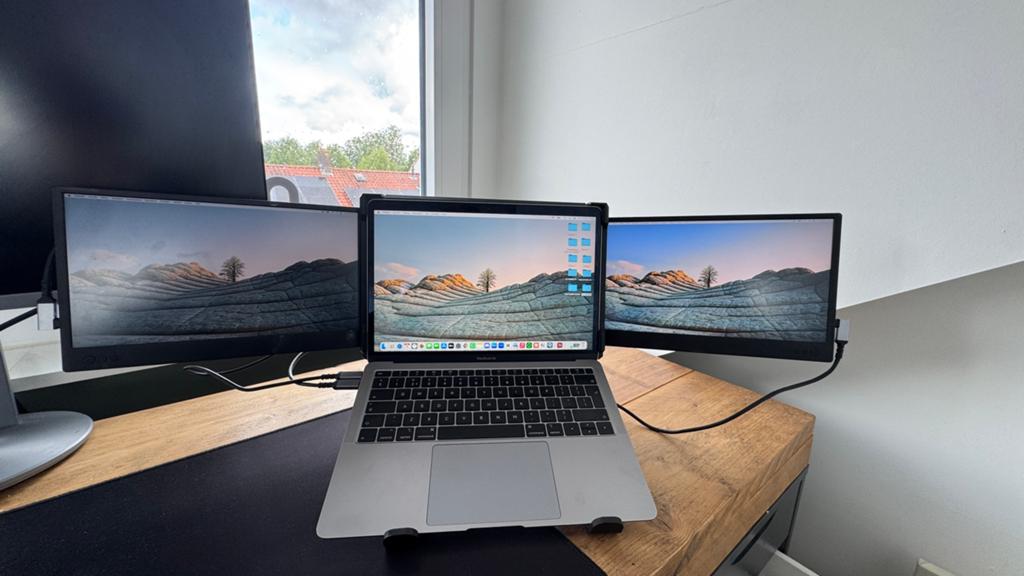 OFIYAA P2 Triple Screen Monitor - Portable 3-Scherm Setup, Computers en Software, Monitoren, IPS, Full HD, Ophalen of Verzenden