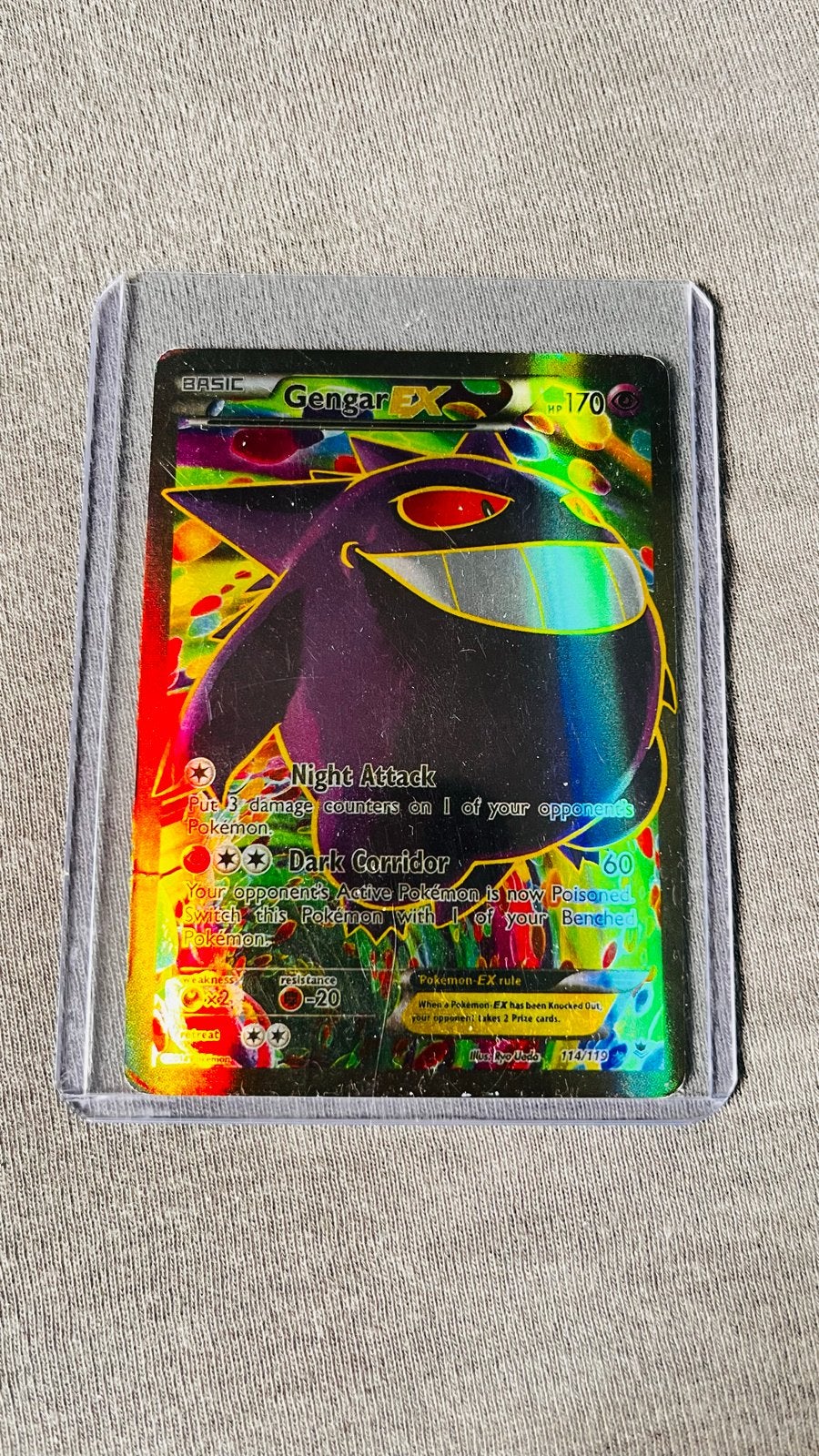 Gengar EX Full Art Pokémon Kaart - XY Phantom Forces, Ophalen of Verzenden, Zo goed als nieuw, Losse kaart, Foil