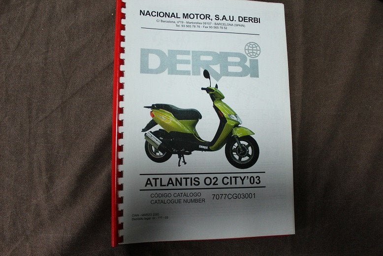 Derbi Atlantis O2 City 2003 parts list, Fietsen en Brommers, Verzenden