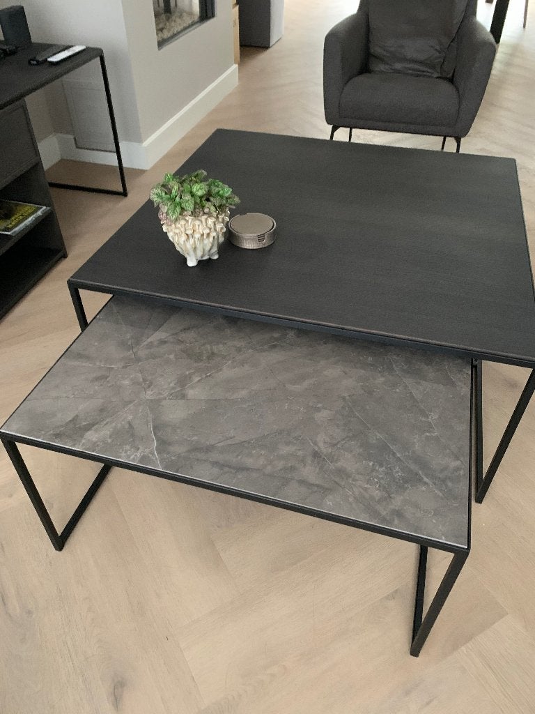 2 salontafels Keijser en  Co, Ophalen, 50 tot 100 cm, Vierkant, 50 tot 100 cm