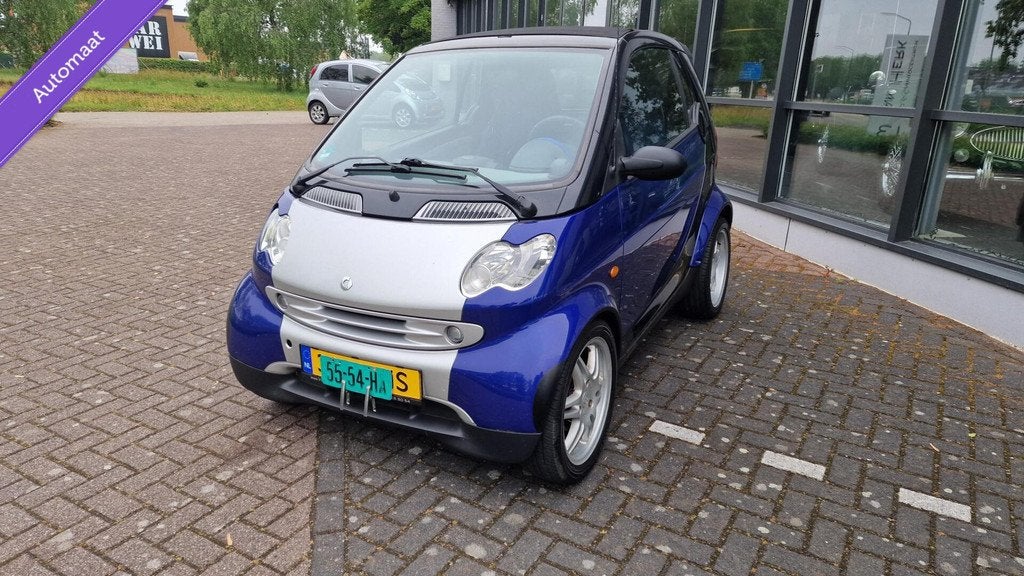 Smart cabrio cabrio & pure/slechts 95 tKM/LM velgen/softtop, Auto's, Smart, Automaat, Overige modellen, Cabriolet, Blauw