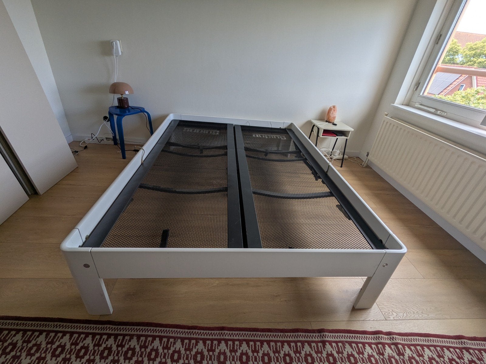 Auping Auronde 140x200 cm – wit – inclusief 2 spiraalbodems, Huis en Inrichting, Slaapkamer | Bedden, Ophalen, Gebruikt, Wit, Tweepersoons