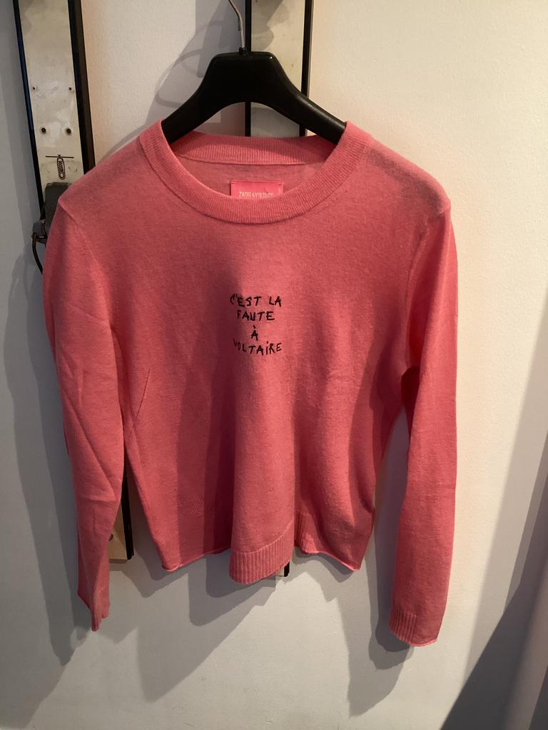 Zadig & Voltaire roze cashmere trui maat L, Kleding | Dames, Ophalen of Verzenden, Zo goed als nieuw, Maat 42/44 (L), Roze