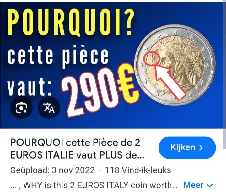 Tekoop zeldzame munt, Postzegels en Munten, Munten | Europa | Euromunten, Ophalen, 2 euro, Italië, Losse munt