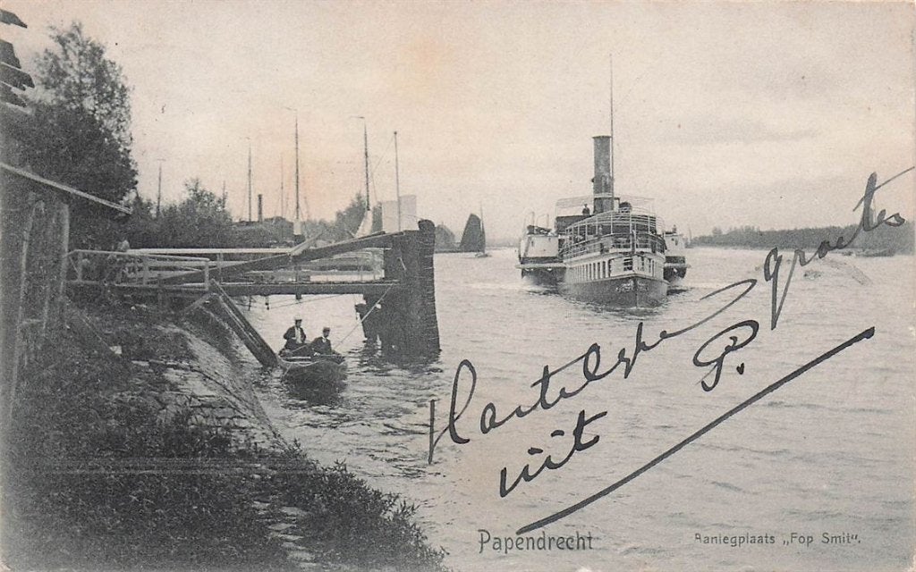 702-196-027 Papendrecht Aanlegplaats Fop Smit, Verzamelen, Verzenden, Voor 1920, Zuid-Holland
