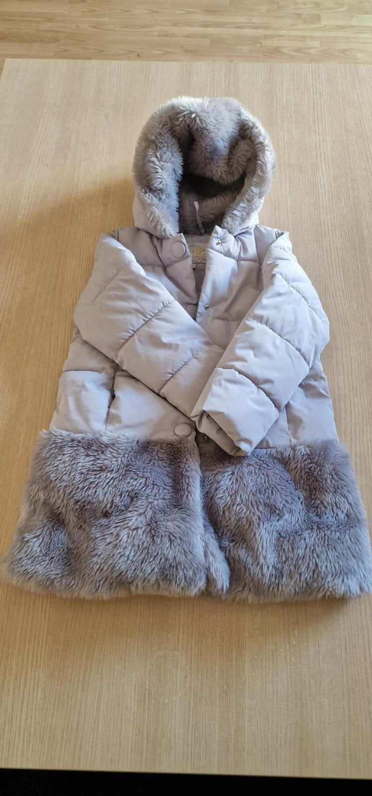 Leuke meisjes winterjas met bont - Maat 7/8, Ophalen, Gebruikt, One Boutique, Meisje